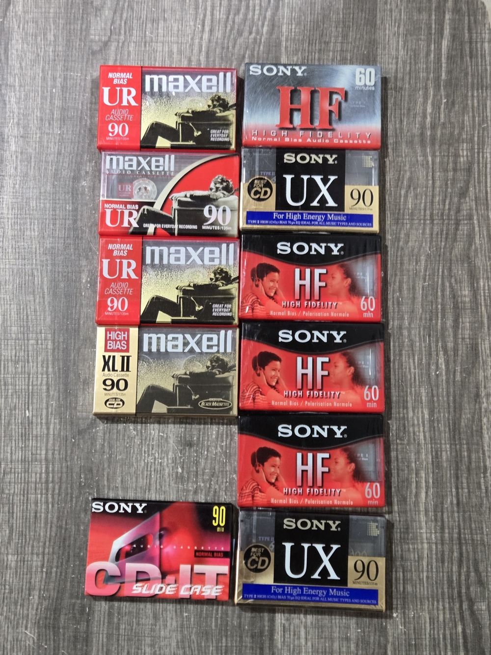 Sony & Maxell New Sealed Blank Recordable Cassette Tape Lot Of 11